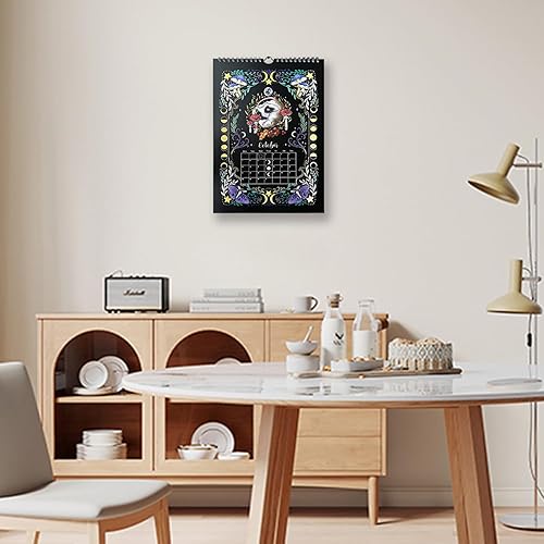 Miniatura 6 de Calendario lunar 2024 de bosque oscuro, calendario lunar colorido de tinta de agua para el hogar y la oficina, incluye 12 ilustraciones originales,