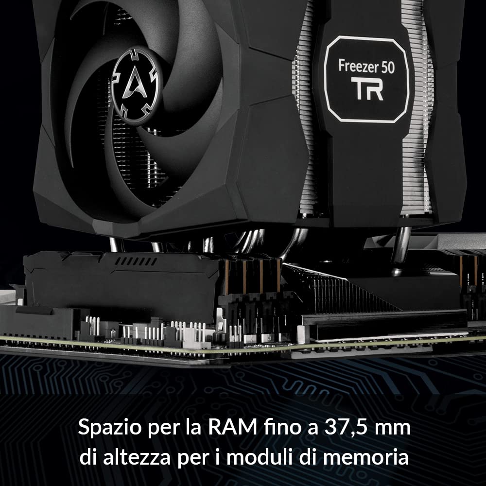 ARCTIC Freezer 50 TR - Dissipatore CPU a Doppia Torre compatibile con compatibile con AMD Ryzen Threadripper SP3, sTR4 con A-RGB, Due Ventole di Pressione Ottimizzate, con 8 Tubi di Calore per Massime