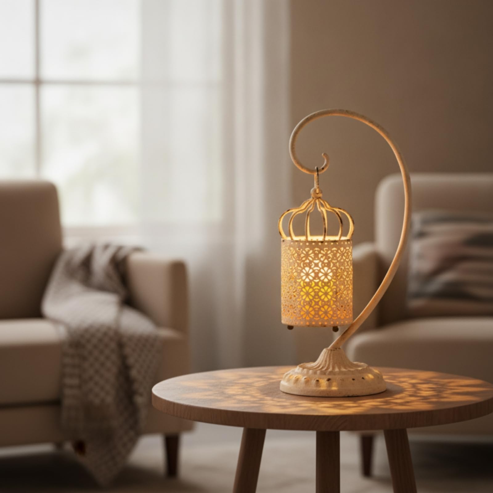 Baoblaze Farol Decorativo Farol de Mesa Portavelas Linterna de Hierro Ornamento Clásico Estilo Francés Difusor de Vela Adecuado para Comedor Estudio Decoración Navideña, Negro Retro