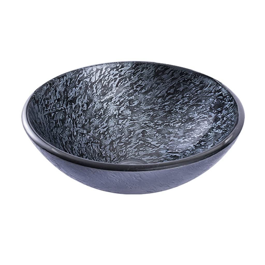 SBCGFY Vessel Sinks, Drain Sink Modern Simple Vessel Sink Tempered Glass Wash Basin Hotel Art Counter Sink Bathroom Wash Basin Farmhouse Sink,B-Sink Only