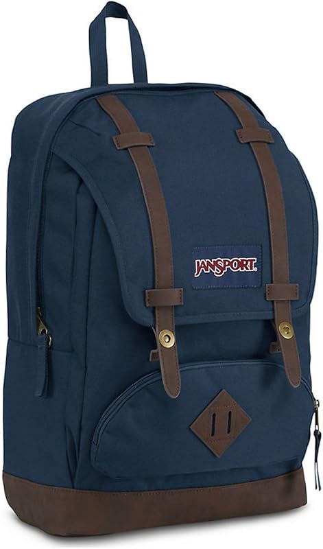 JanSport Cortlandt Mochila para portátil, Azul Marino, Funda para portátil de 15", Bolso de Hombro de Piel sintética con Compartimento Grande, Correas Acolchadas, Mochila para Hombres y Mujeres