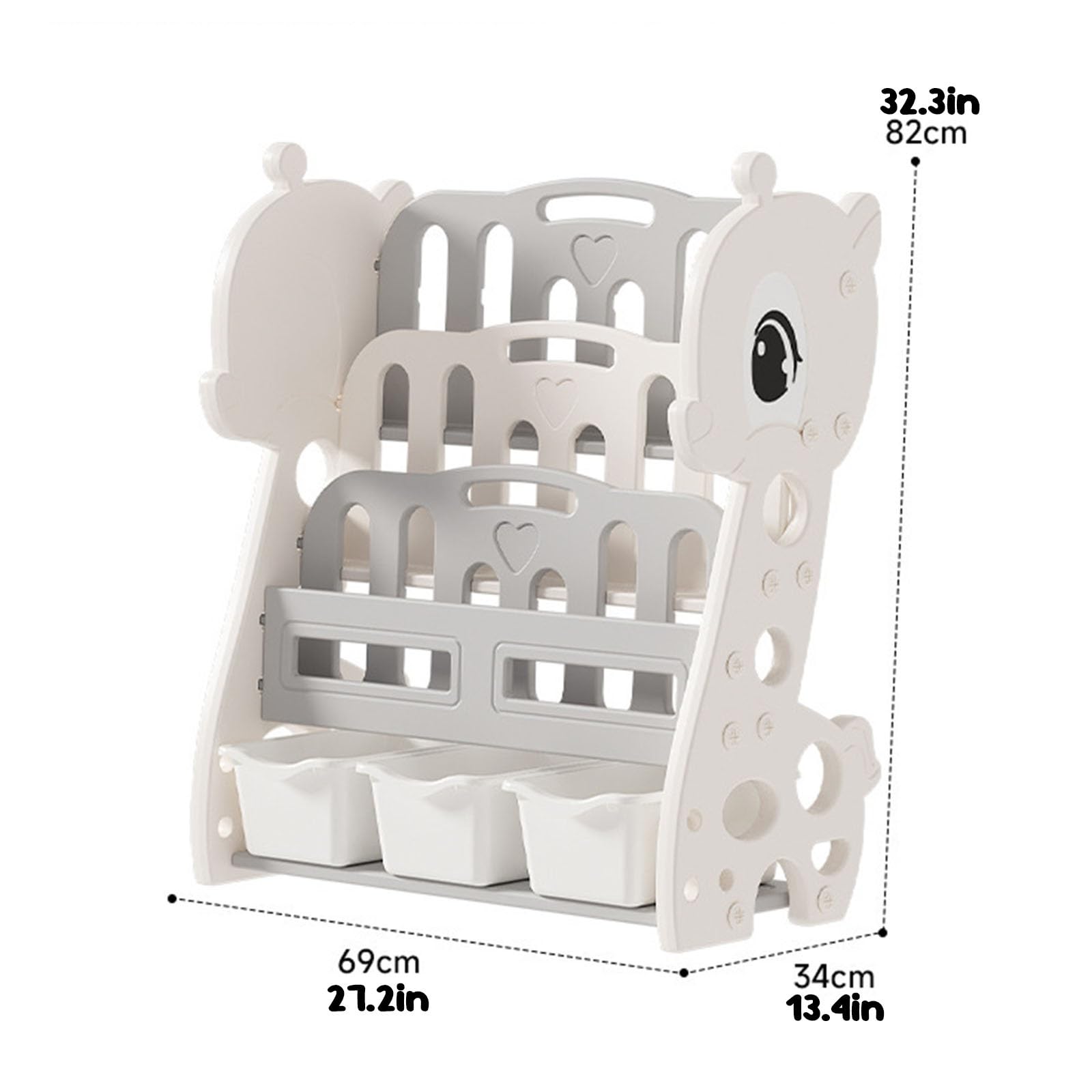A 4 Ripiani Scaffale per Bambini e Contenitore per Giocattoli Scaffale Espositore e Mobile Organizzatore Libreria Montessori per Bambini Piccoli