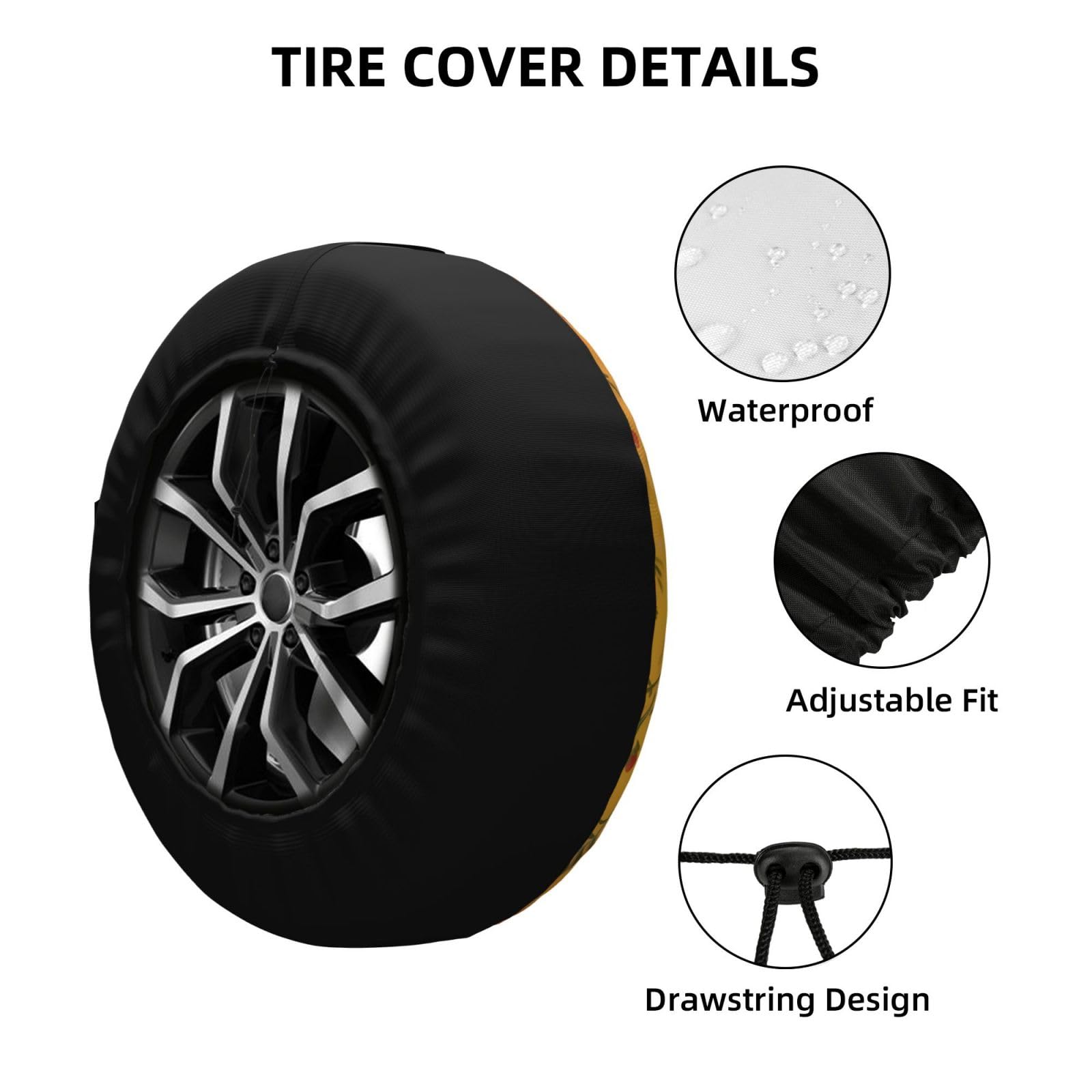 LOJAOGON Hedgehog Spare Tire Cover - Universal 14 Inch Waterproof Dust-Proof Wheel Protector For Trailers, RVs, Trucks - View #9