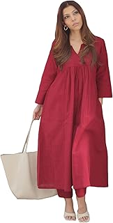 Women's Rayon Viscose Ethnic Co-Ord Set | Kurta Pant Set | Kurta Palazzo Set | Stylish Cotton Suit Set for Women - 75% OFF Deal at ₹649 on Amazon | Valzo