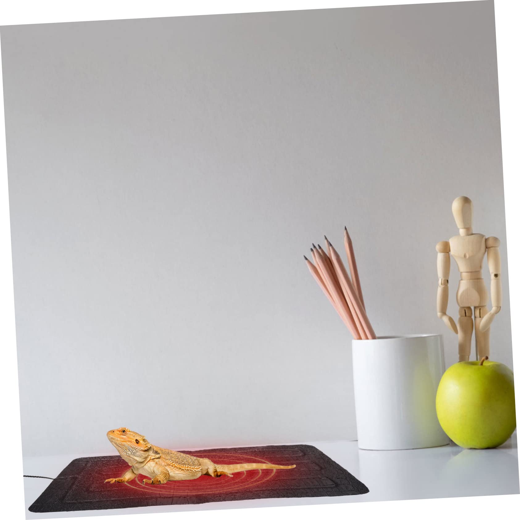 FOMIYES Tappetino Riscaldante per Piccoli Animali Domestici e Rettili Regolazione USB a 3 Livelli, Cuscinetto AntiGraffio in Effetto 33x18 Cm, per Tartarughe, Lucertole e Rettili in Inverno