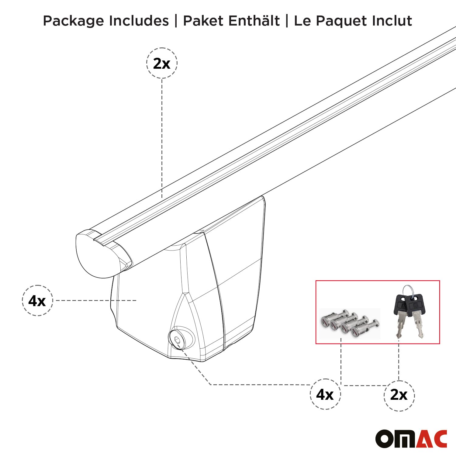 OMAC Poprzeczki aluminiowe do Renault Rafale E-Tech 2024-2026 – Zamykane – Rowek T – City Crash Tested – Nośność 50 kg Szary