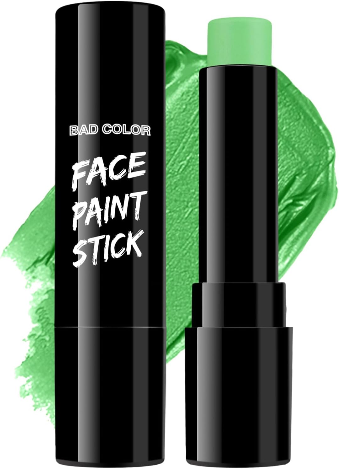 BAD COLOR Light Green Eye Black, Lime Green Face Body Paint for Sports St. Patrick's Day Camouflage Hunting Hulk, Washable Painting Sticks for Halloween Costume SFX Cosplay Witch Grinch Makeup