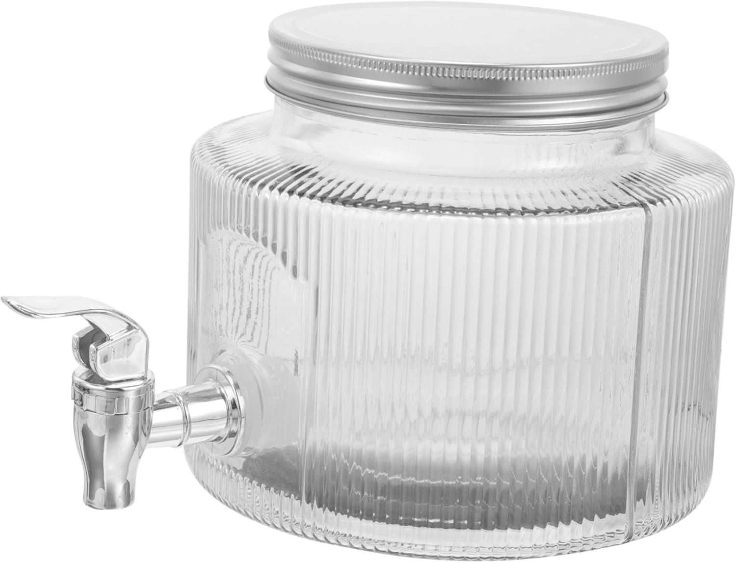 Glass Drink Dispenser Spigot Iced Beverage Dispenser for Parties Sealed Storage Jar for Fruit Tea and Water Elegant Glass Design for Entertaining