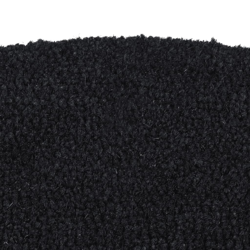 Paillasson semi-circulaire en fibre de coco - 50 x 80 cm - Noir - touffeté avec dessous antidérapant pour l'entrée - Durable et naturel - Pour l'intérieur et l'extérieur - Anti-saleté