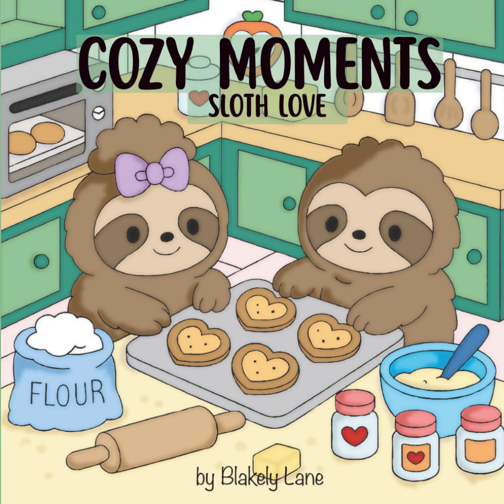 Cozy Moments Sloth Love: A Cute and Cozy Valentine’s Day Coloring Book Featuring Two Adorable Sloths in Love