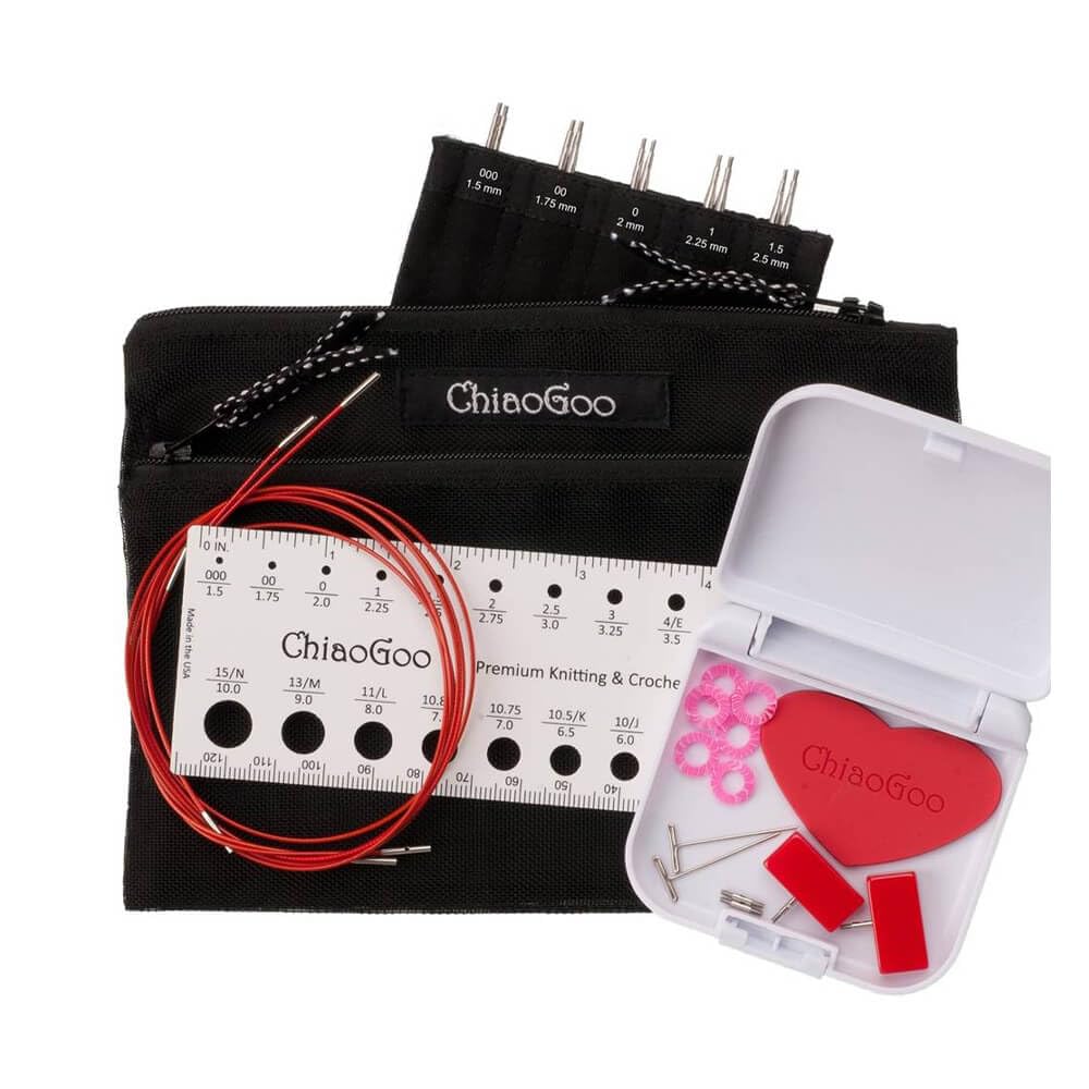 ChiaoGoo Twist Stainless Steel Interchangeable Set, 5-inch (13cm) Mini (7500-M)