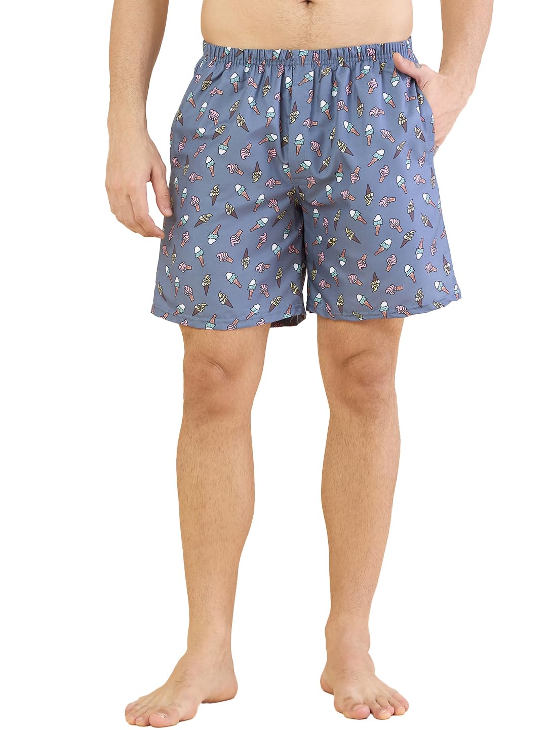 bearbrother Men Regular Fit Grey Printed Boxer-picture-17