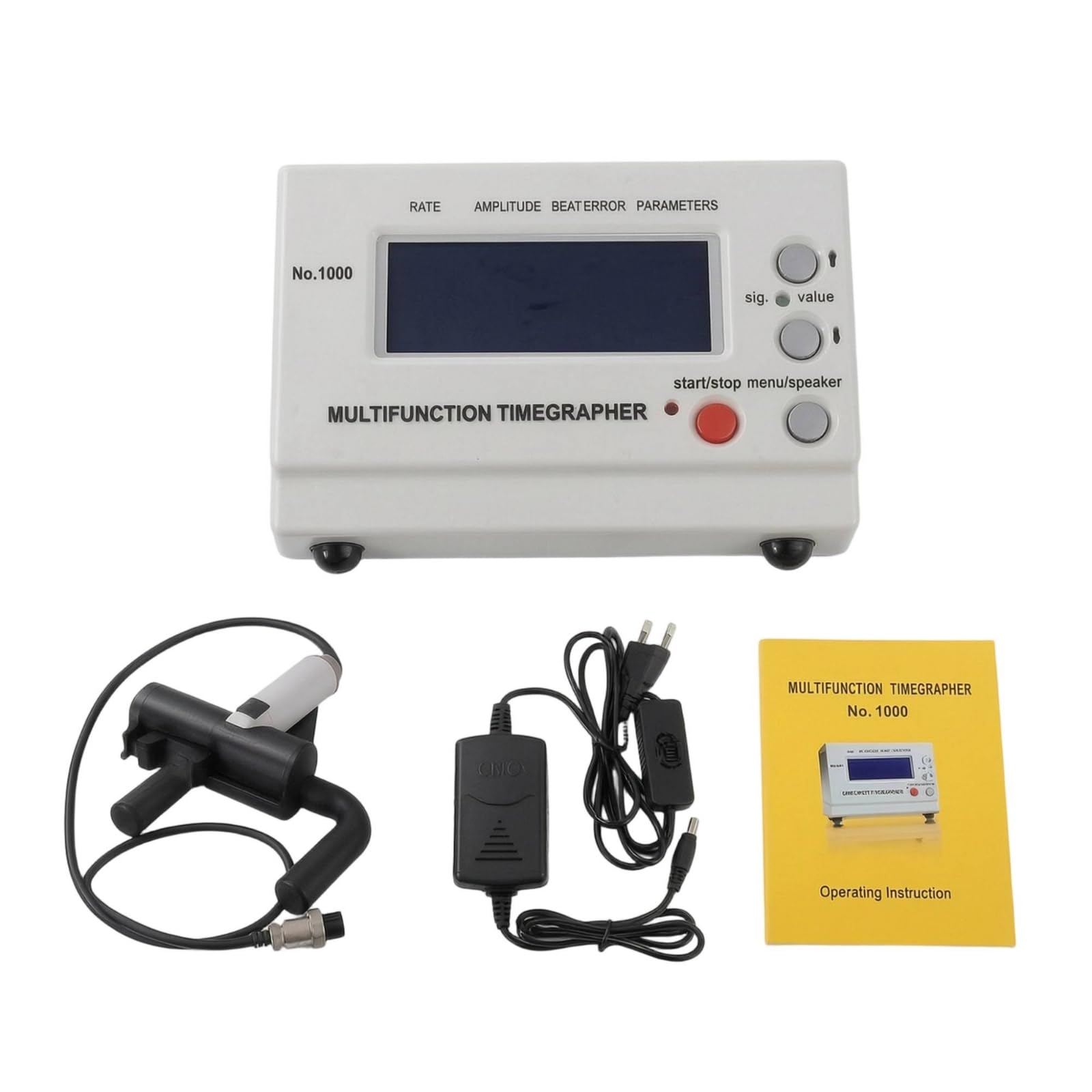 Uhr Prüfgerät Uhrtester Zeitwaage Reguliergerät mit Elektronischer Messung Anzeige von Gang Amplitude Und Abfallfehler Einstellbarem Hebewinkel für Uhrmacher Werkstatt Reparatur
