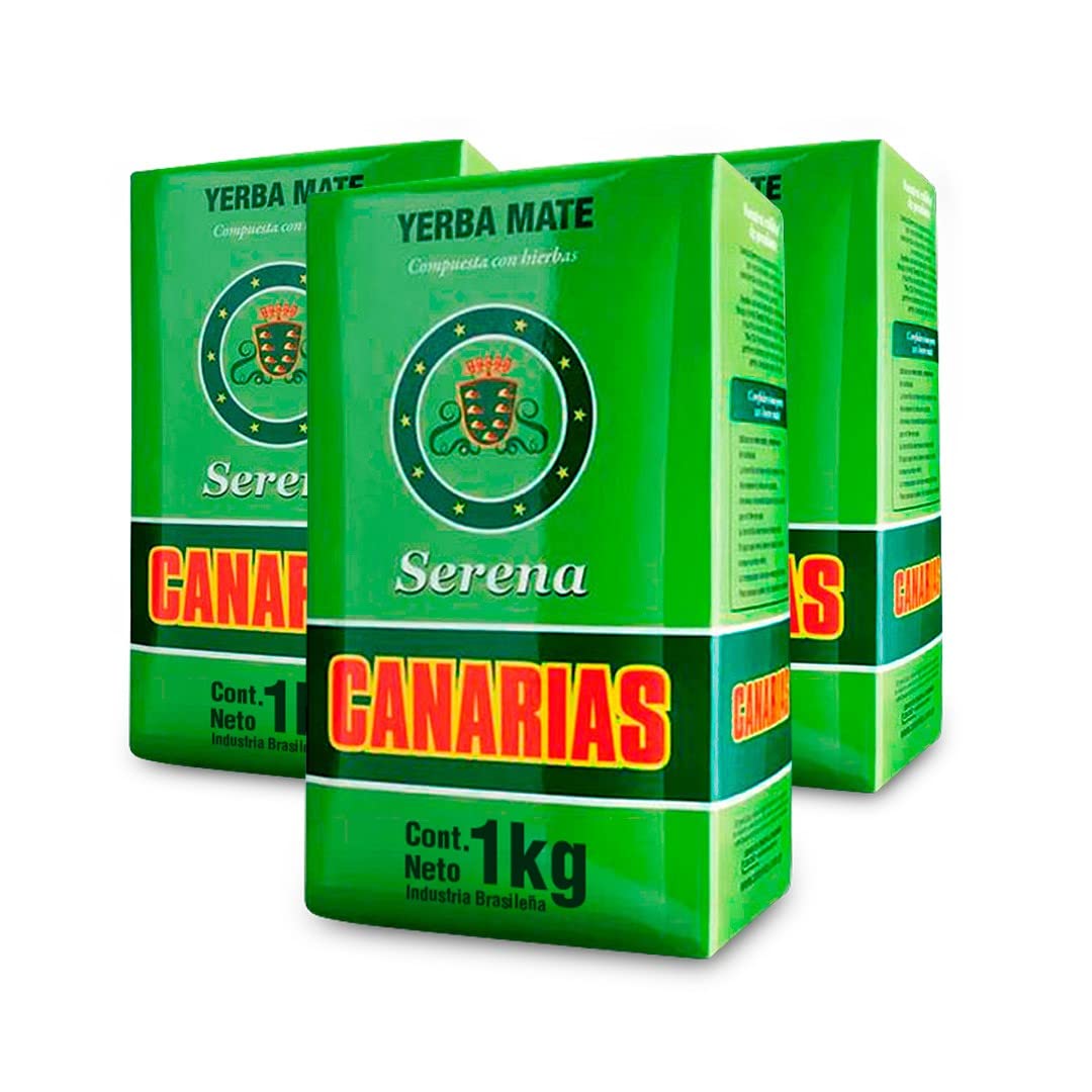 Qumir Pack de Yerba Mate Canarias Serena 1Kg - 3 Unidades - Total 3 Kg de Yerba Mate