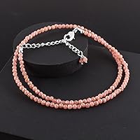 Vista 237 de Natural Moonstone Gemstones Choker Necklace, Faceted Rounds Beads, Silver Plated Jewelry, Healing Crystals, Birthday, Handamde, Minimalist, Women