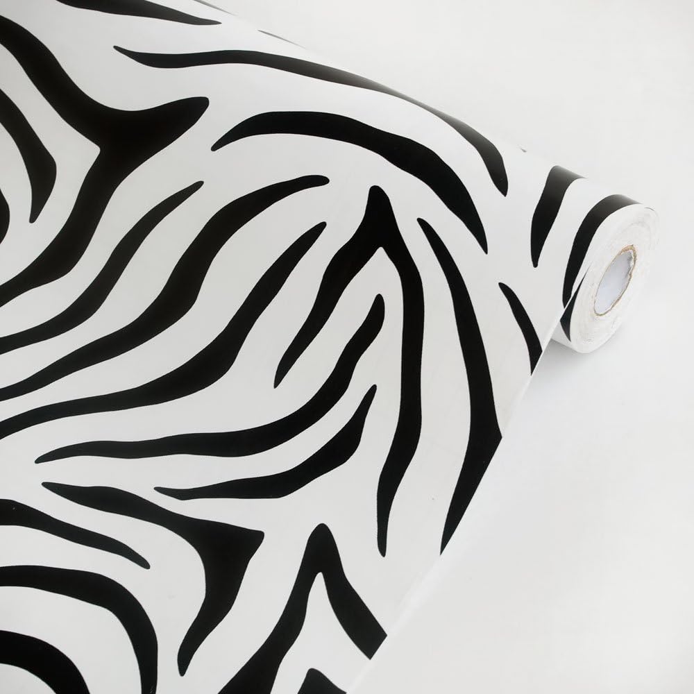 Blancho Wallpaper Animal Zebra - Vinyl Self-Adhesive Prepasted Wall Stickers Wall Decor (Roll)