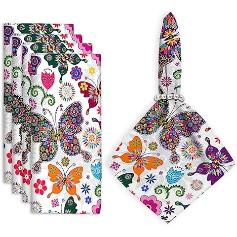 Set of 4 Butterfly Colour Napkins Cover