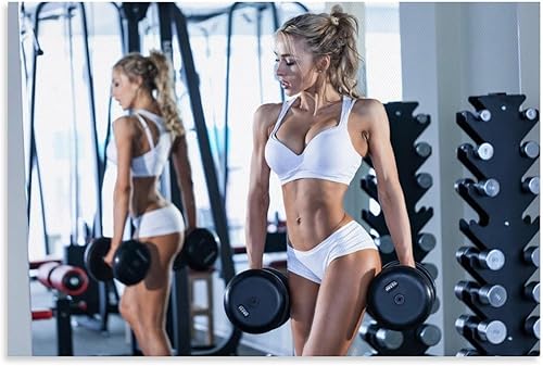 Jkeyfody Pósteres de gimnasio, cuerpo perfecto, para mujer, pósteres de lona para colgar en la pared, decoración moderna, póster de 12 x 18 pulgadas