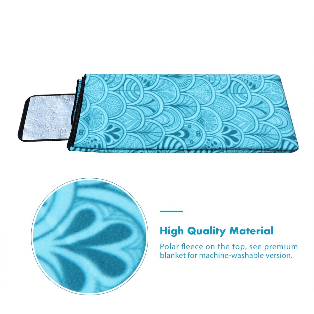 200 x 200cm XXL Picknickdecke Fleece Wasserdicht Campingdecke Stranddecke Wärmeisoliert mit Tragegriff für Picknicks, Camping - Blau