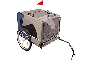 2-in-1 Bike Trailer Breathable Mesh Dog Cart Bicycle Carrier 2 Seat Behind...
