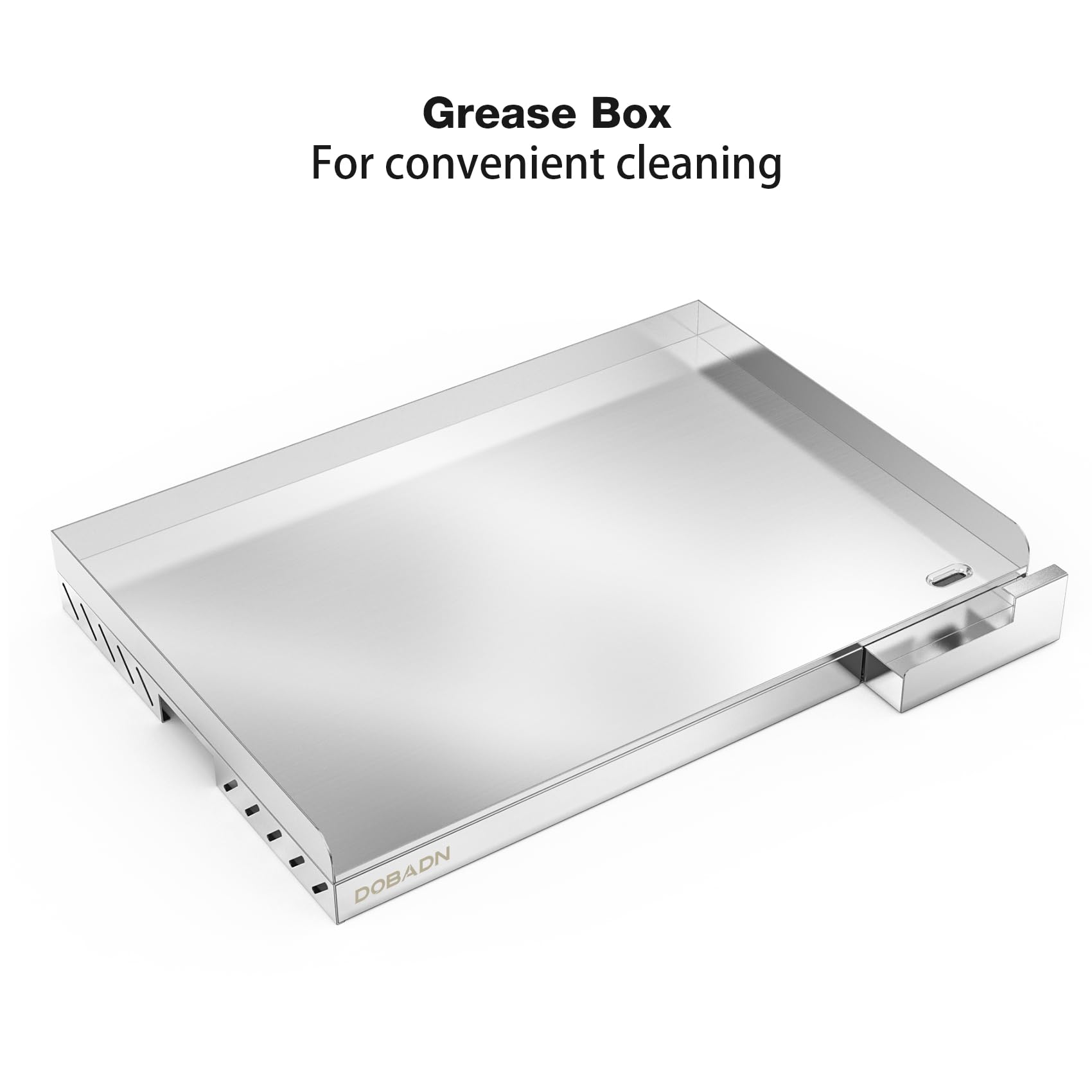 Universelle Edelstahl Grillplatte, 58.3 x 40.5 x 7 CM | Plancha mit Abflussloch und Herausnehmbarer Tropfschale für Die Meisten Gas- und Holzkohlegrills