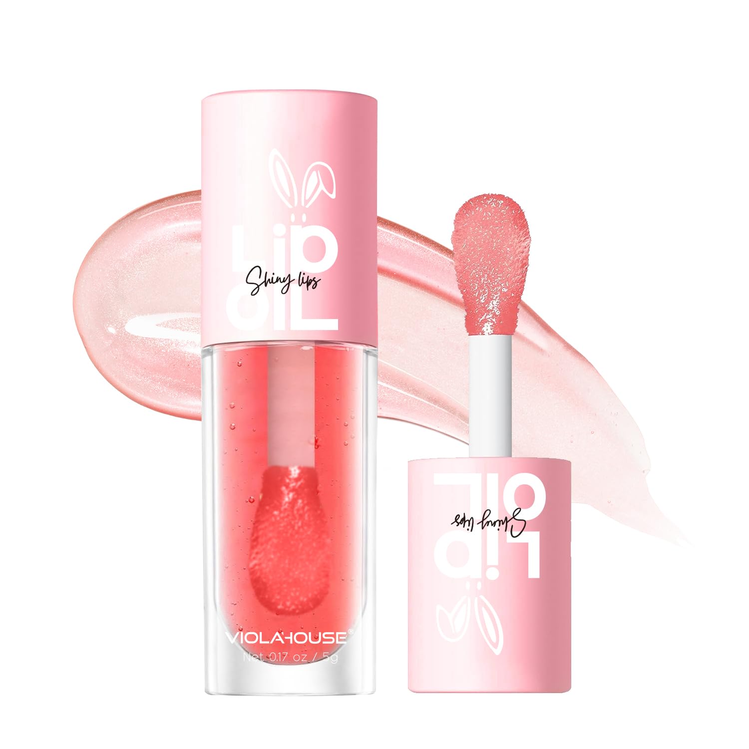 VIOLA HOUSELip Oil, Moisturizing Lip Gloss, Clear Moisturizing Lip Oil, for Fuller, Moisturized Lips. (Strawberry)