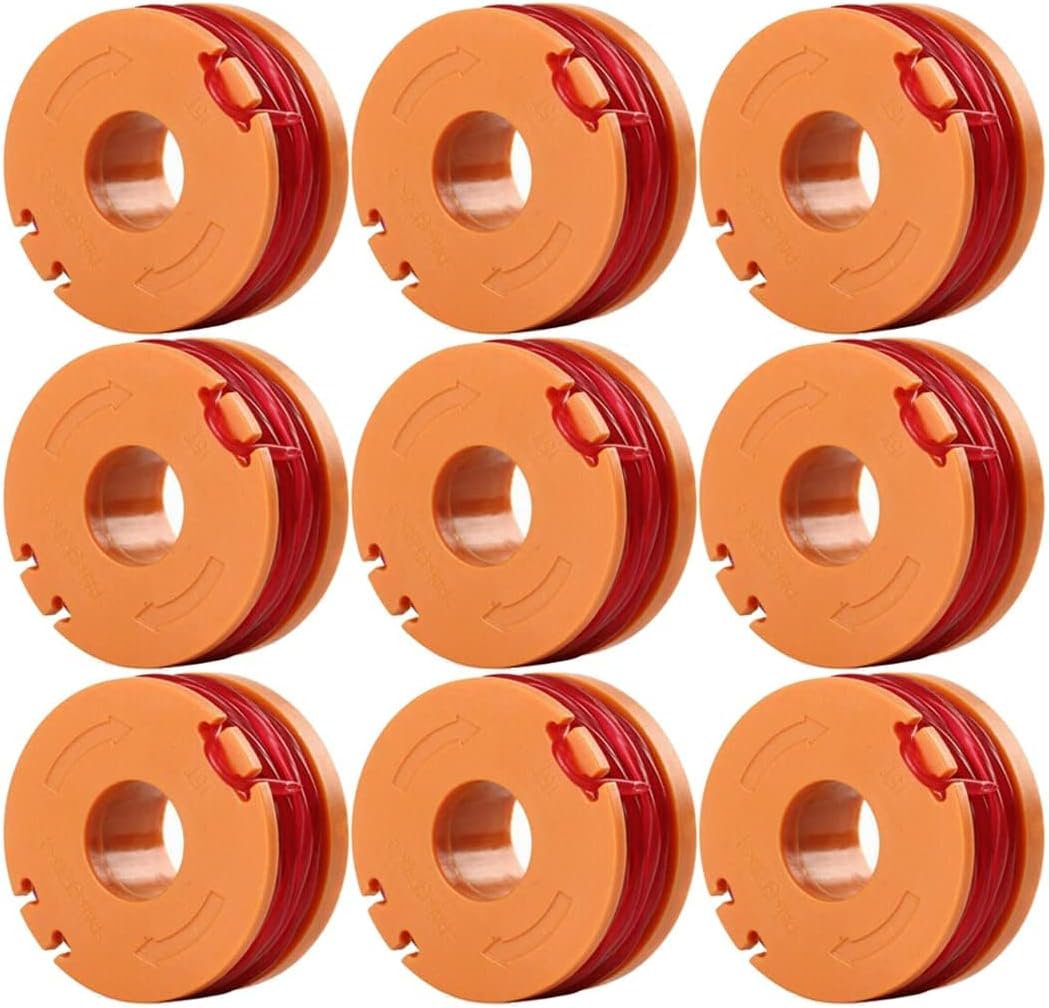 Wivplex Bobine De Fil De Rechange WA0004, 9 Pièces, For Débroussailleuse Worx WG150E, WG154E, WG155E, WG157E, WG160E, WG163E, WG166E, WG167E, WG169E Bobine Pour Tondeuse à Gazon