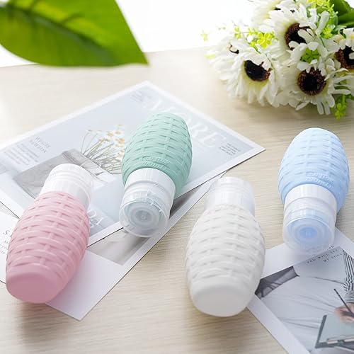 Miniatura 2 de TARJODGY Botellas de tamaño de viaje para artículos de tocador, aprobados por la Tsa, juego de recipientes de viaje de silicona de 3 onzas, a prueba