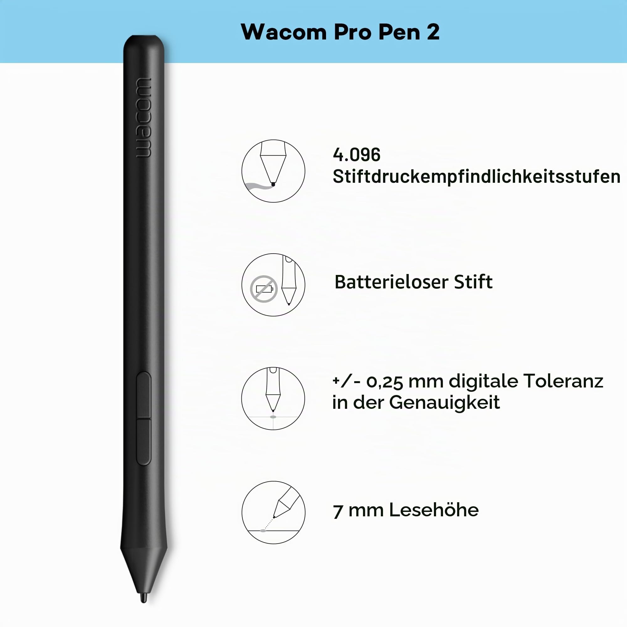 One by Wacom Stifttablett mit drucksensitivem Stift, geeignet für Windows, Mac & Chromebook, Medium, schwarz/rot