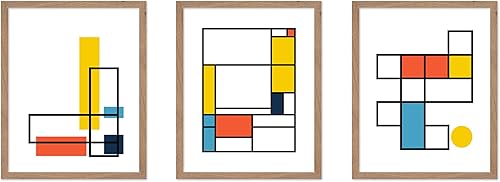 Miniatura 44 de Poster Master Juego de 3 pósteres Bauhaus - Imprimir geométrico - Arte de puntos de colores - Arte de formas geométricas - Regalo para hombres y