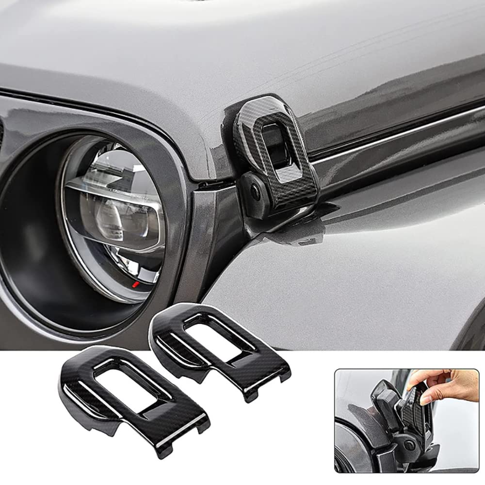 Riloer 1 Per 2018-2021 J-Jeep Wrangler Jl Jlu Jt Copertura del rivestimento del fermo del cofano dell'auto (carbonio/rosso/verde)