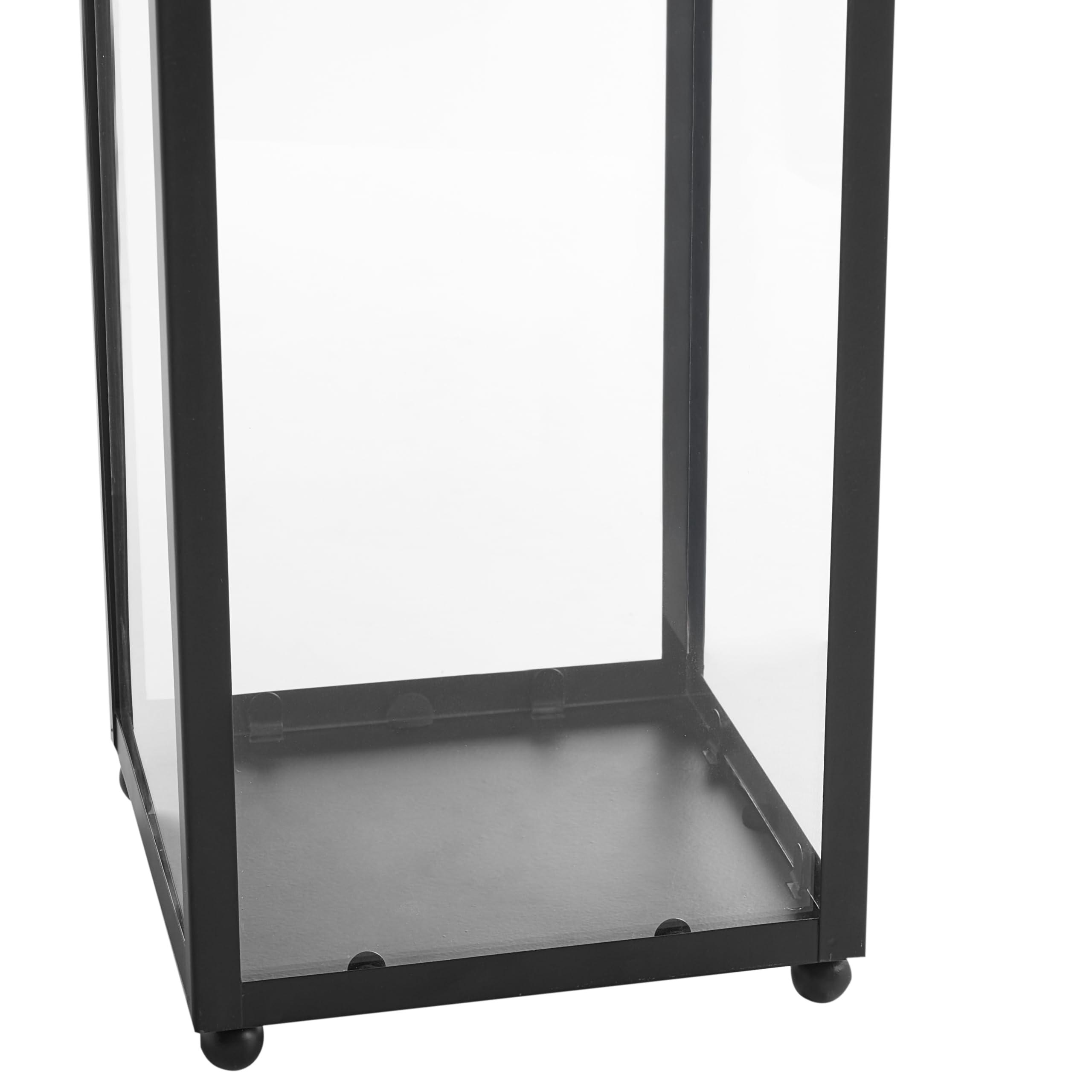 Windlichtlaterne Laterne Dekolaterne schwarz Metall Glaseinsatz H: 41 cm Lepar