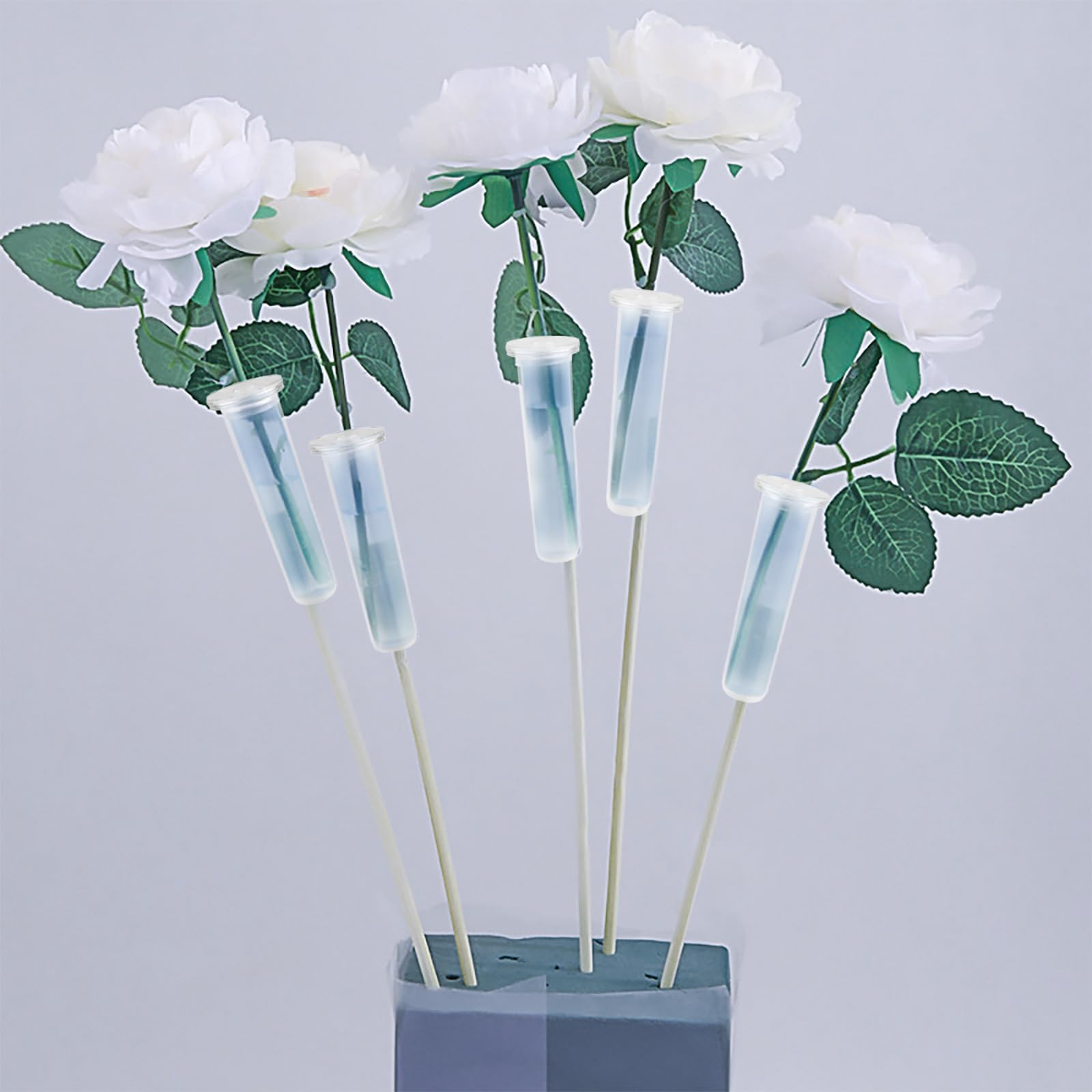 15 Stück Reagenzglas Vasen - 110x24mm Kunststoff Blumenröhrchen Mit Kappen