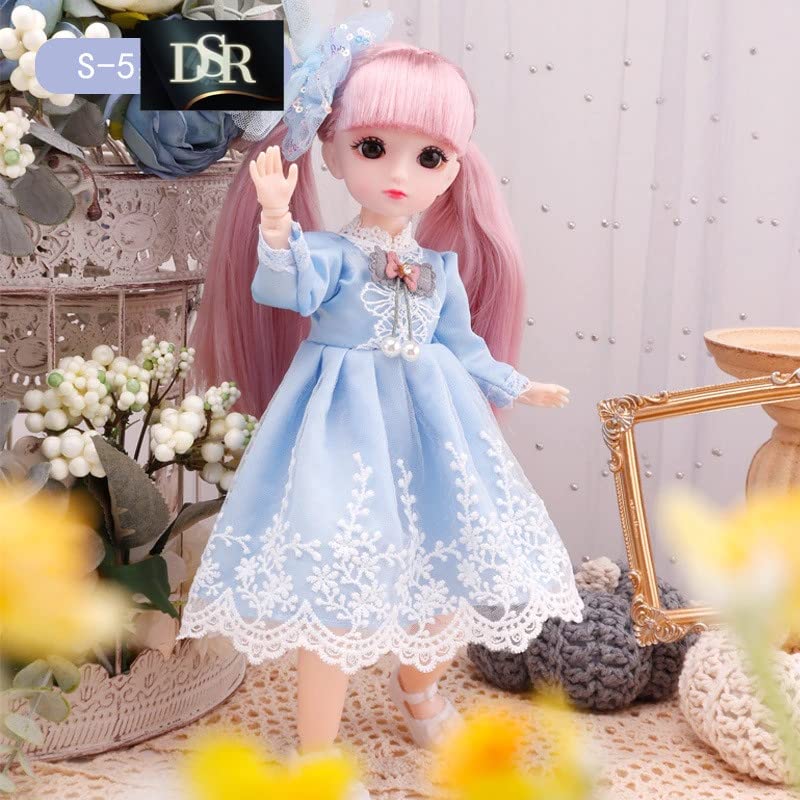 Image of DSR inchBJD Dolls 30CM Smart Doll 13 Ball Jointed Doll with Full Set Shoes Wig Makeup /Gift for Girls Best Gift /((30CM-Multi Color-Blue /Sky))
