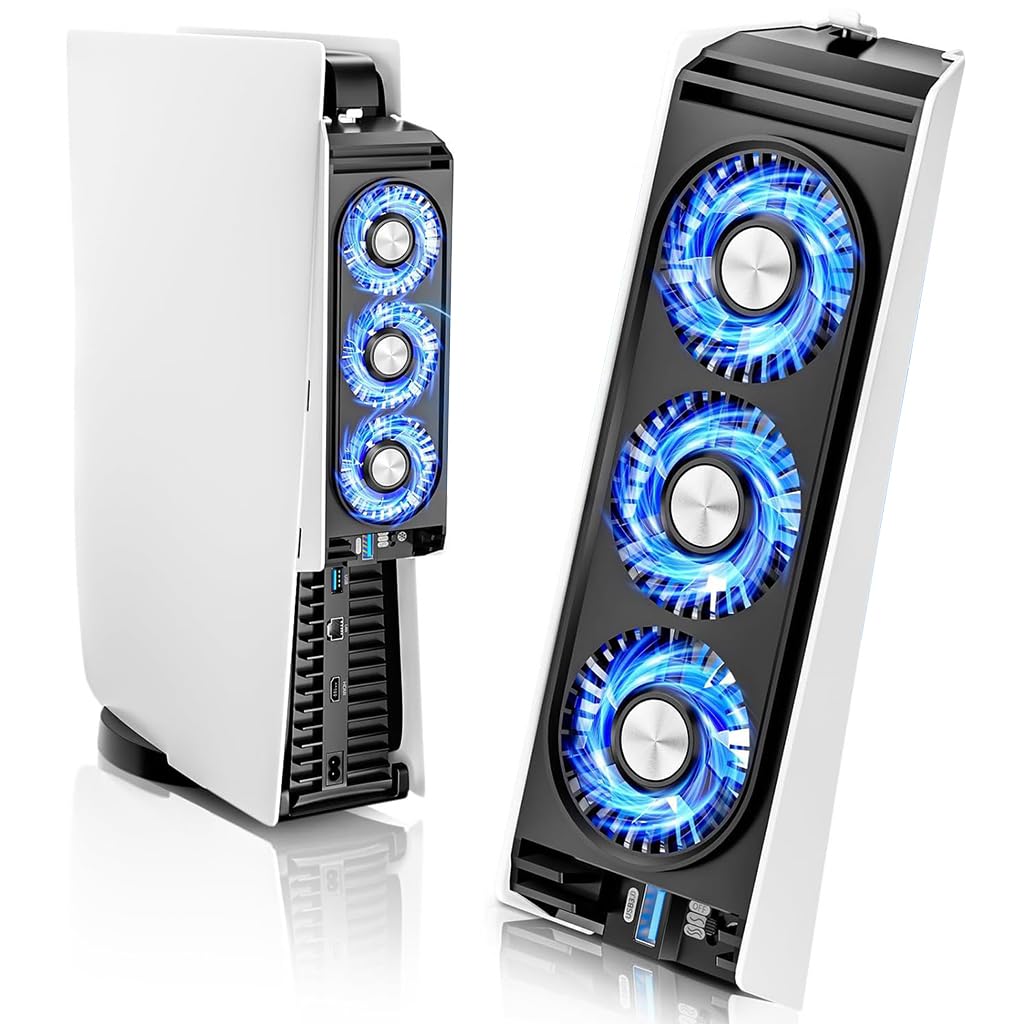 ZORBES® USB Cooling Fan for PS5 Heat Dissipation Fan,Game Console Cooler with LED Blue Light,Low Noise Gaming Cooling Easy Clip-on Design-image-47