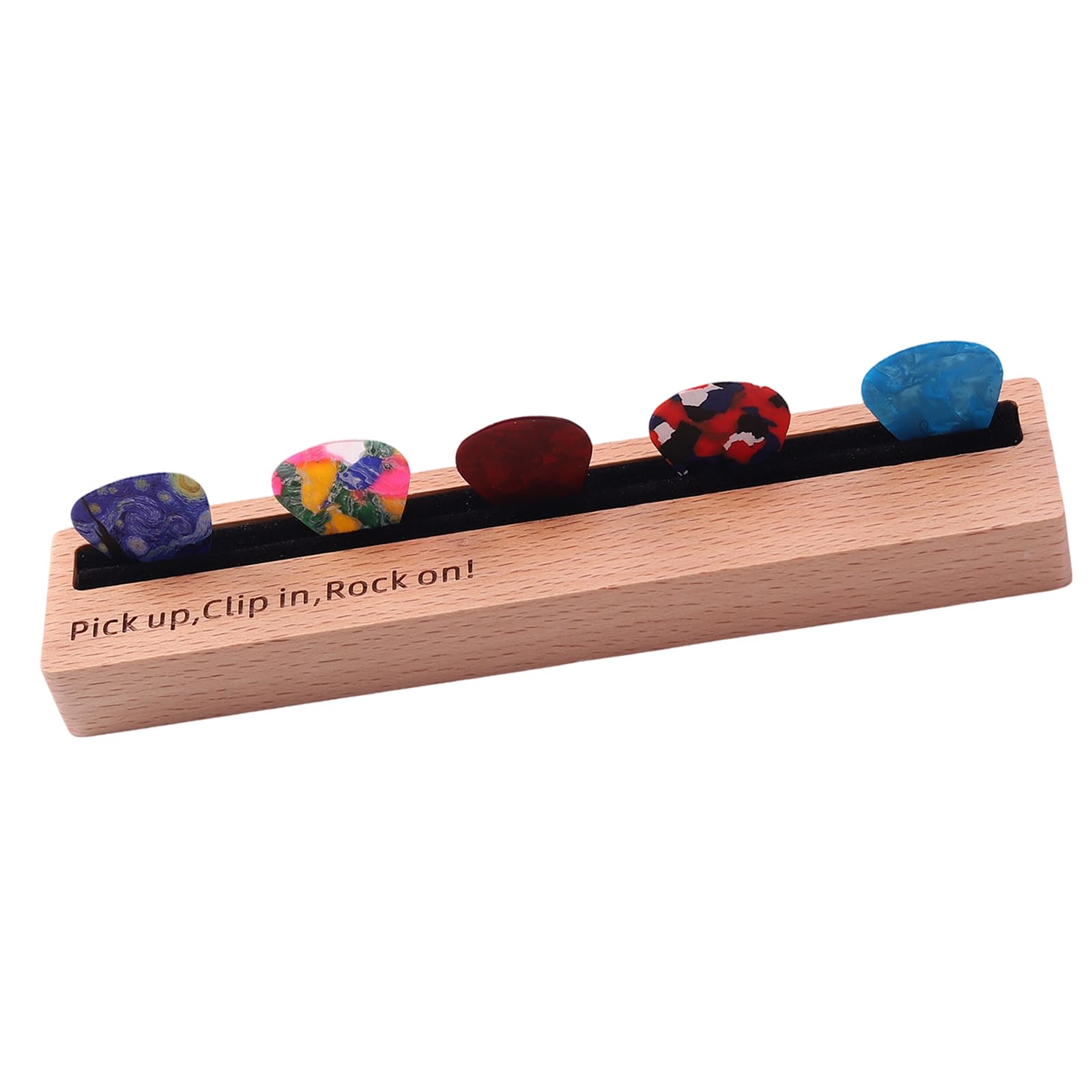 Hrtyvhin Wood Guitar Pick Display Holder Clip Nonslip Guitar Pick Stand Storage Container Instrument Accessory Easy to Use Storage