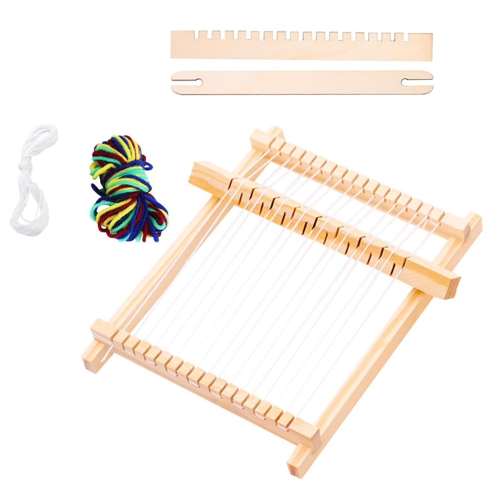 Qusinfc Sturdy Handheld Weaving Machine for Tight, Wood Craft Tool with Tool-Free Assembly Wood Loomed Set