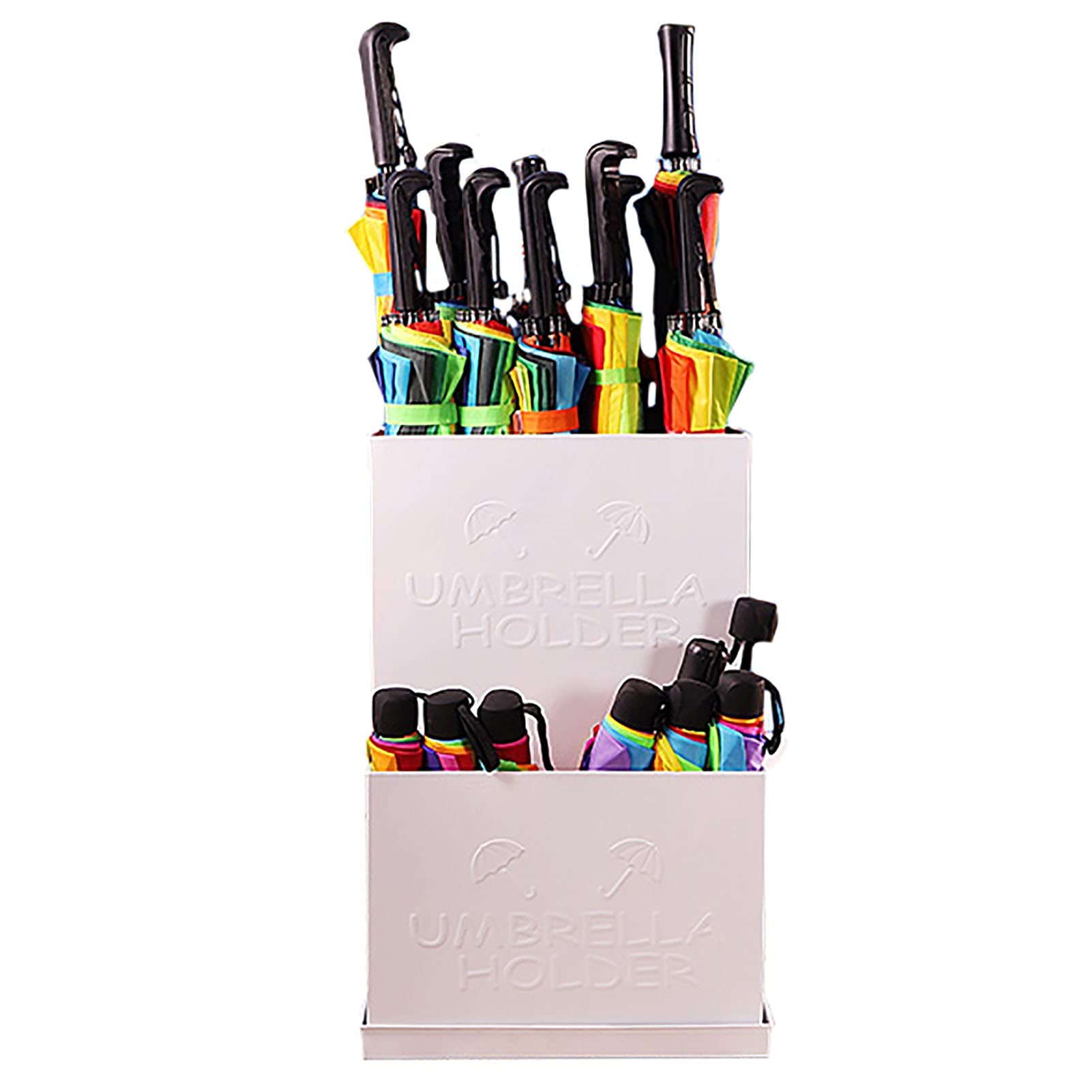 Porte-parapluie avec bac d'égouttement amovible anti-gouttes pour sol sec