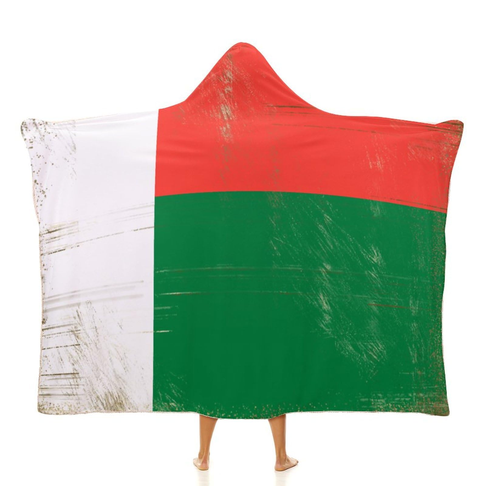 Couverture à capuche Madagascar chaude et confortable pour adulte