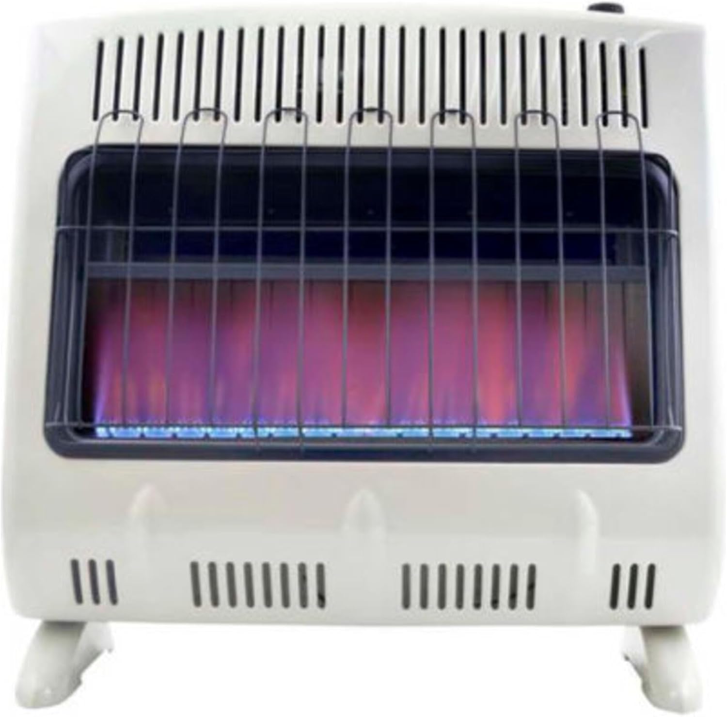 Heatstar HSSVFBF30NGBT 30, 000 BTU Blue Flame Vent Free Wall Natural Gas Heater with Blower, Base & Tstat Control
