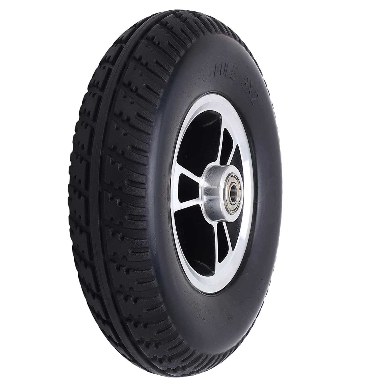 SAGIDAR Antiscivolo Ruota in Gomma, 1 Paio Ruota Girevole per Sedia A Rotelle, Rotelle Silenziose 15cm/18cm, Risparmia Fatica, Cerchi in Lega di Alluminio, Ruote Anteriori di Ricambio Nero