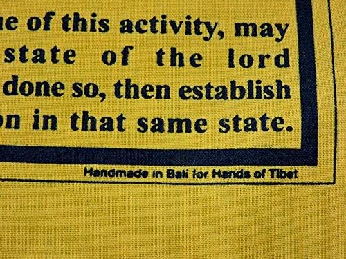 Miniatura 5 de Hands Of Tibet Banderas hechas a mano de Buda de Compasión con traducción en inglés 9 x 12