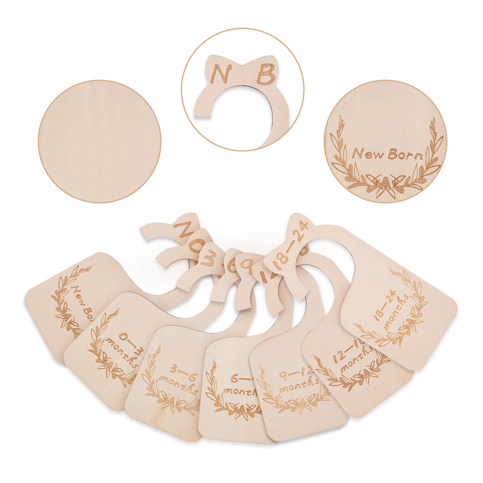 7 Divisori Per Armadio Bambini In Legno – Bifacciali Con Taglie, Per Organizzare Vestiti Neonato, Unisex, Regalo Baby Shower