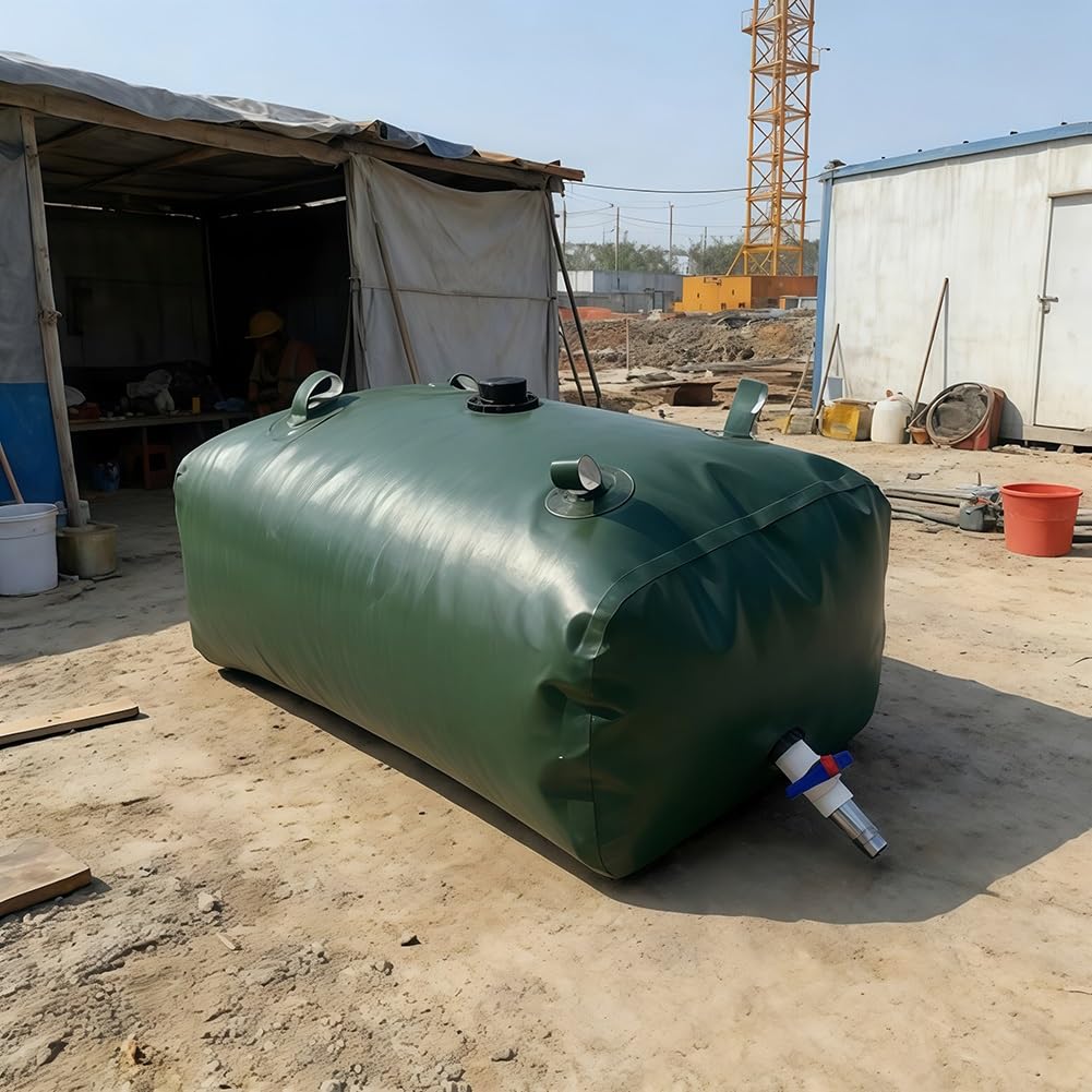 Tanque de almacenamiento de agua portátil, bolsa de agua plegable con válvula, contenedor de agua de emergencia de gran capacidad para camping y jardinería