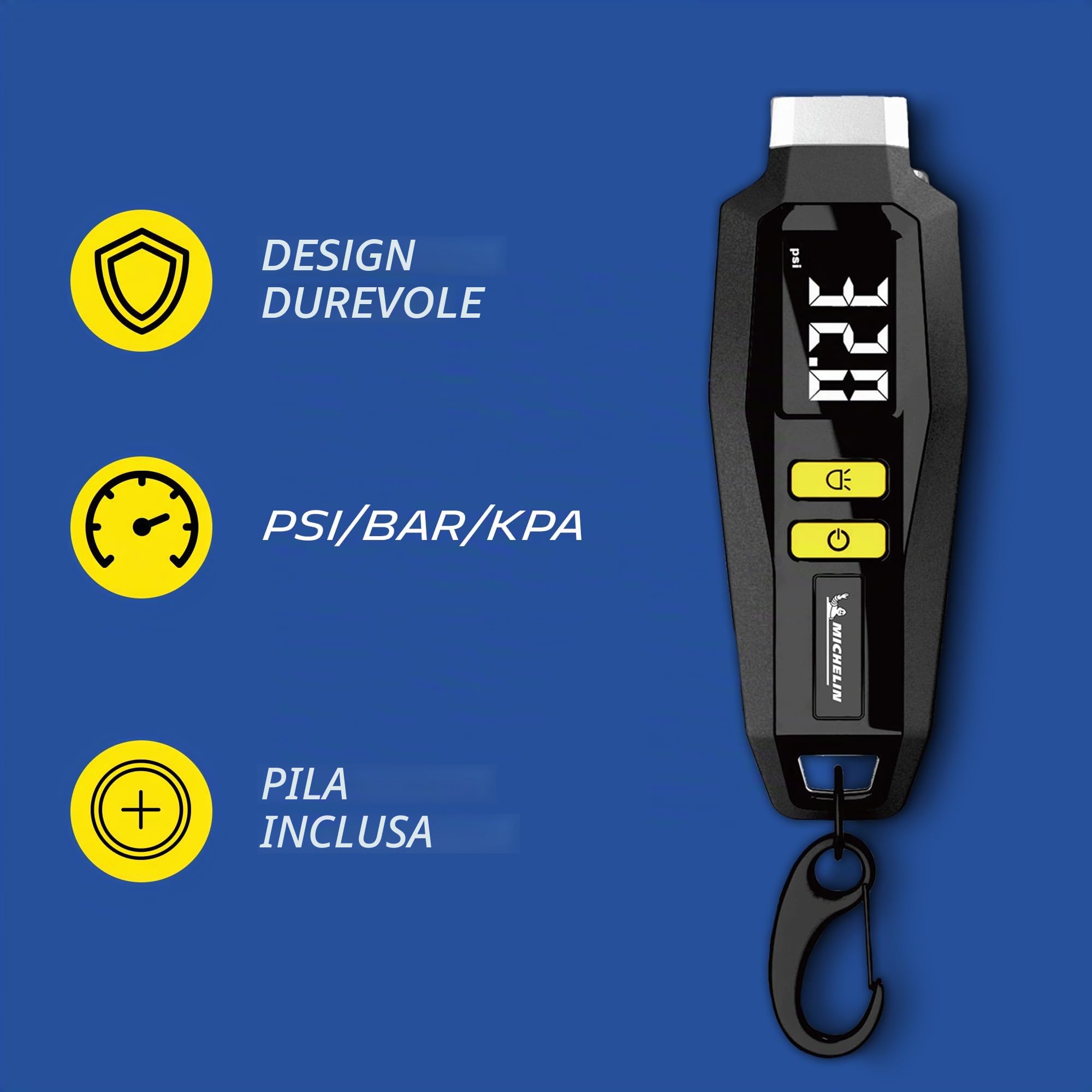 MICHELIN Controllo pressione dei pneumatici digitale - Misuratore di pressione degli pneumatici