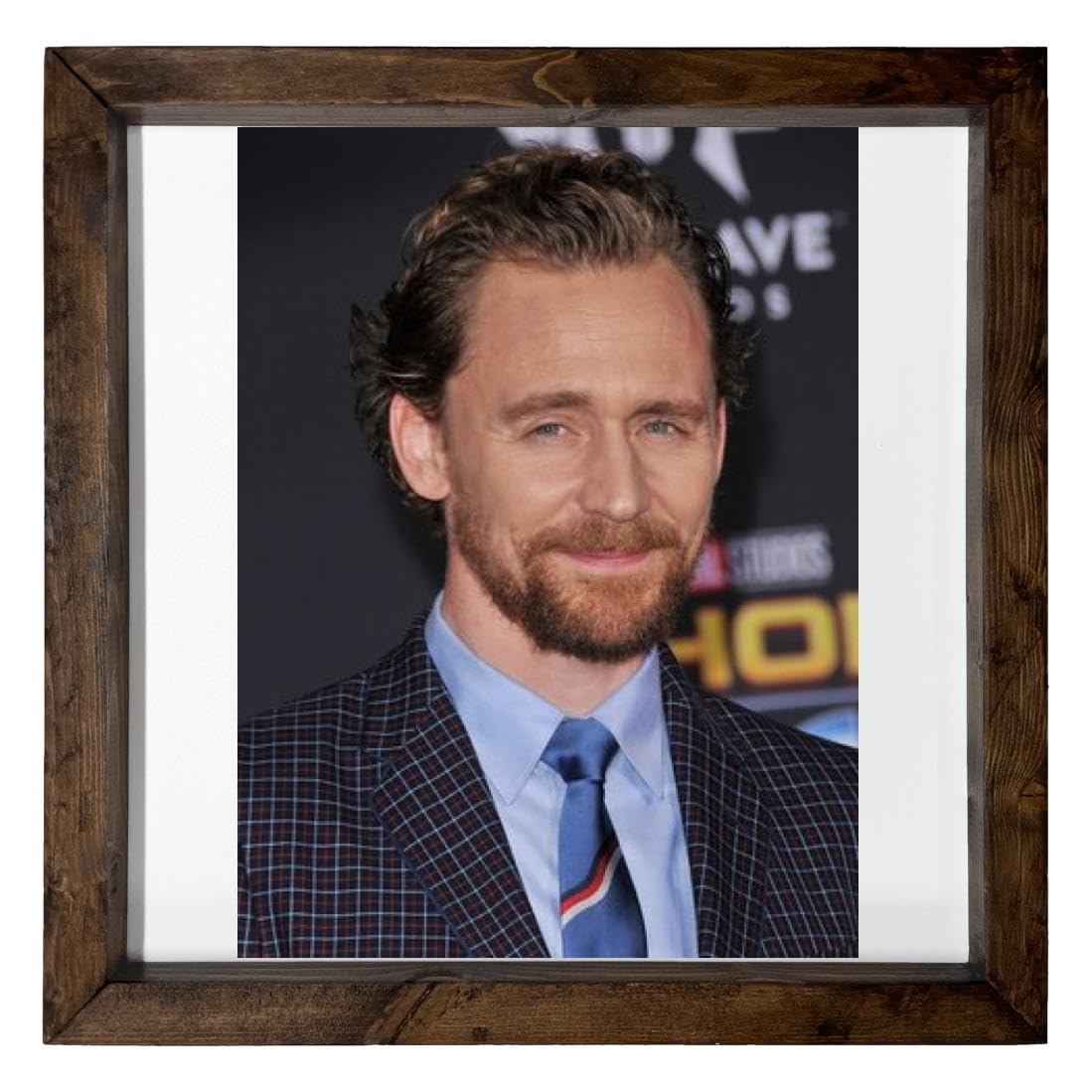 Tom Hiddleston - 12X12 Full Color Photo Sign With Wood Frame PTR #G1013076