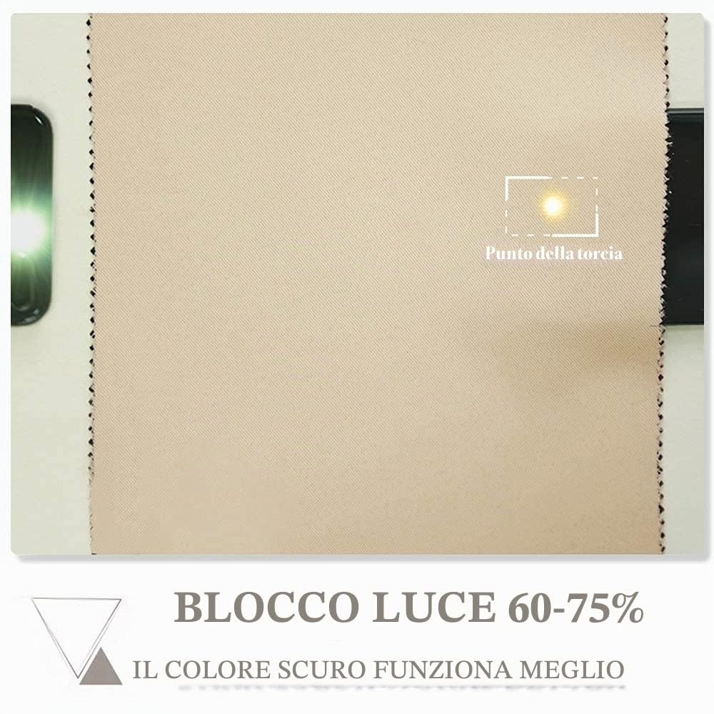 PONY DANCE Anti-UV Tende da Esterno Impermeabili Tende da Sole per Balconi con Anelli 2 Pezzi L132 x A213 CM Blackout Curtains Termiche per Gazebo e Verande, Beige