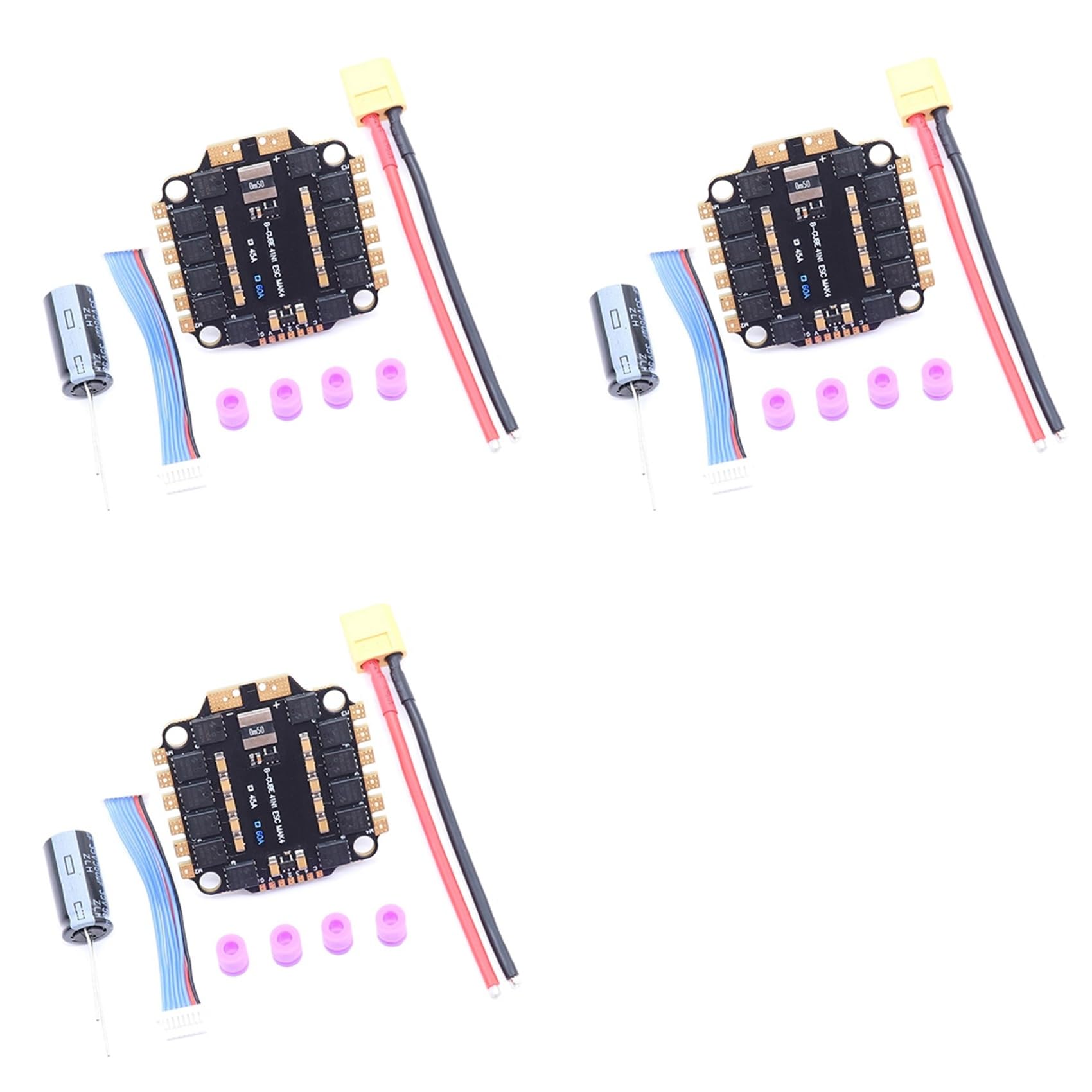 3X 4INI 60A ESC Platine obsługuje bezszczotkowy silnik 3-6S, obsługuje DShot300 600/Multishot/Oneshot FPV UAV F4 sterowanie lotem