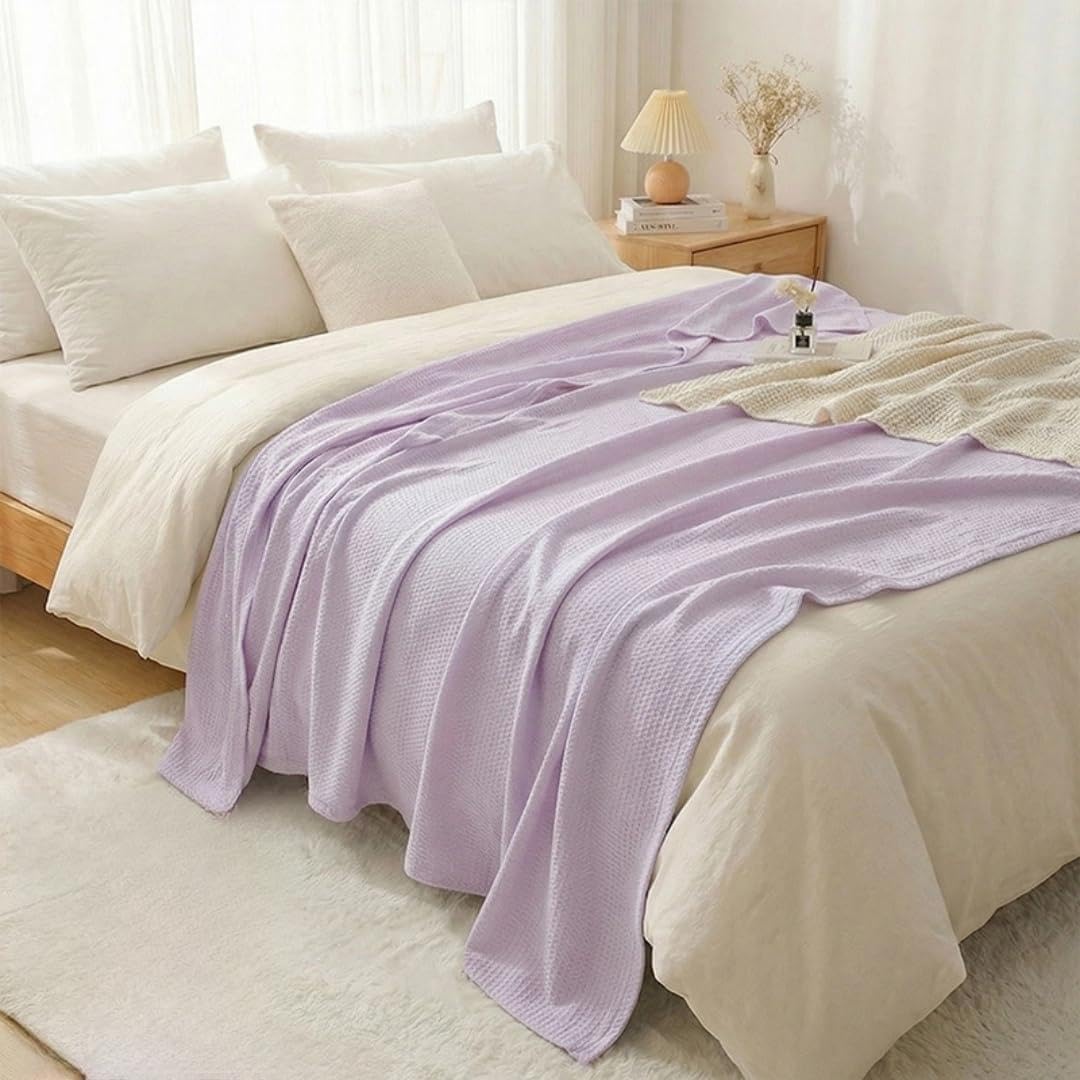 JvFbjLF Sofa Bed Blanket – Cooling Fibres, Light & Soft(Purple,200x230cm)