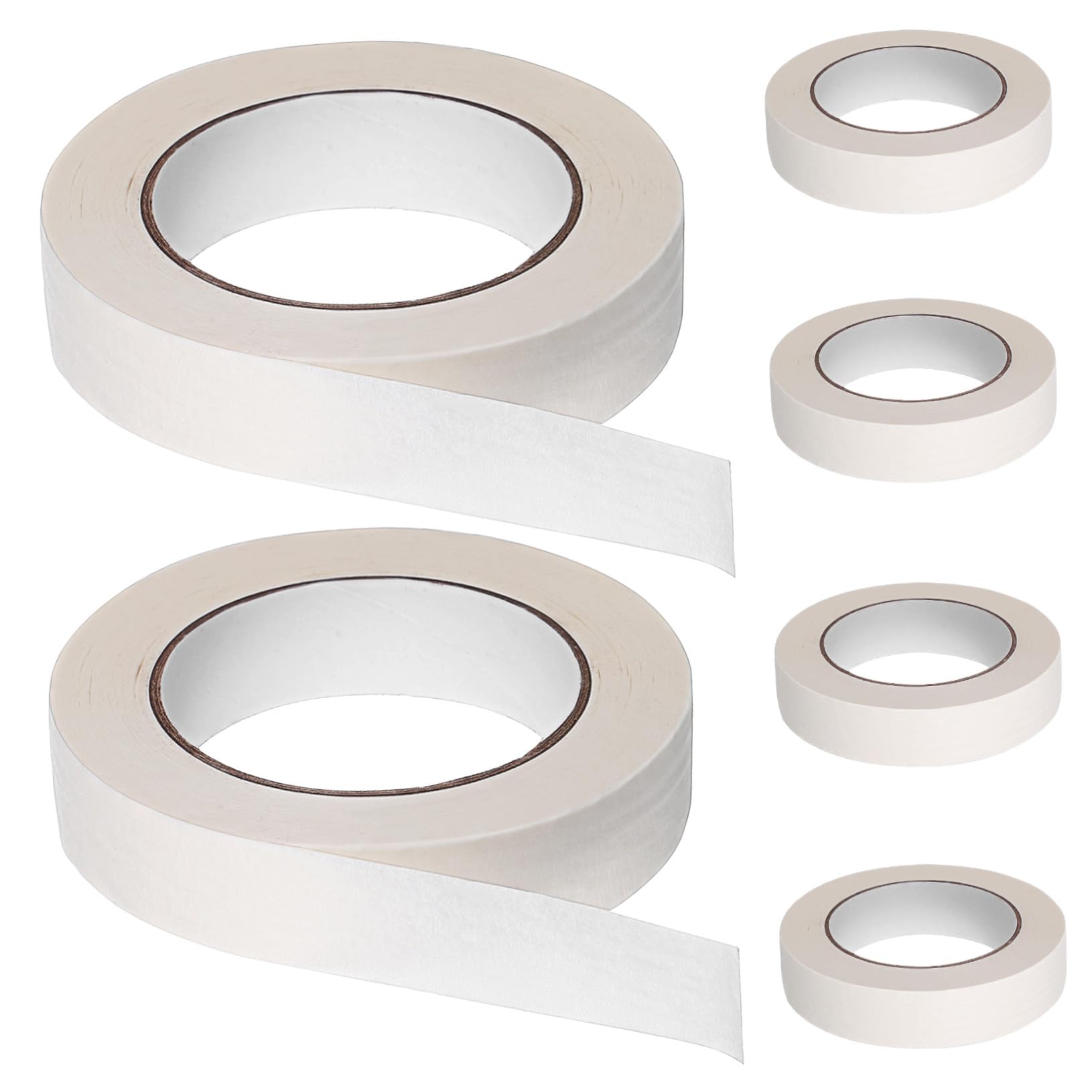 6 Rouleaux Ruban de Masquage Blanc Adhésif pour Peinture et Bricolage Papier de Masquage Résistant pour Projets Artistiques et Travaux de